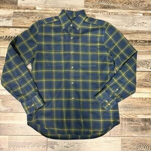 Southern Tide Blue and Green Plaid Casual Button Down Shirt